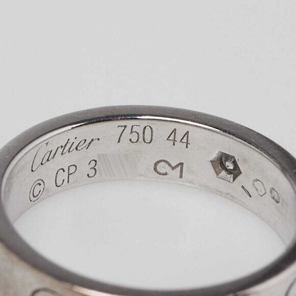 Cartier 18k White Gold and One Diamond LOVE Ring Size - Picture 5 of 5